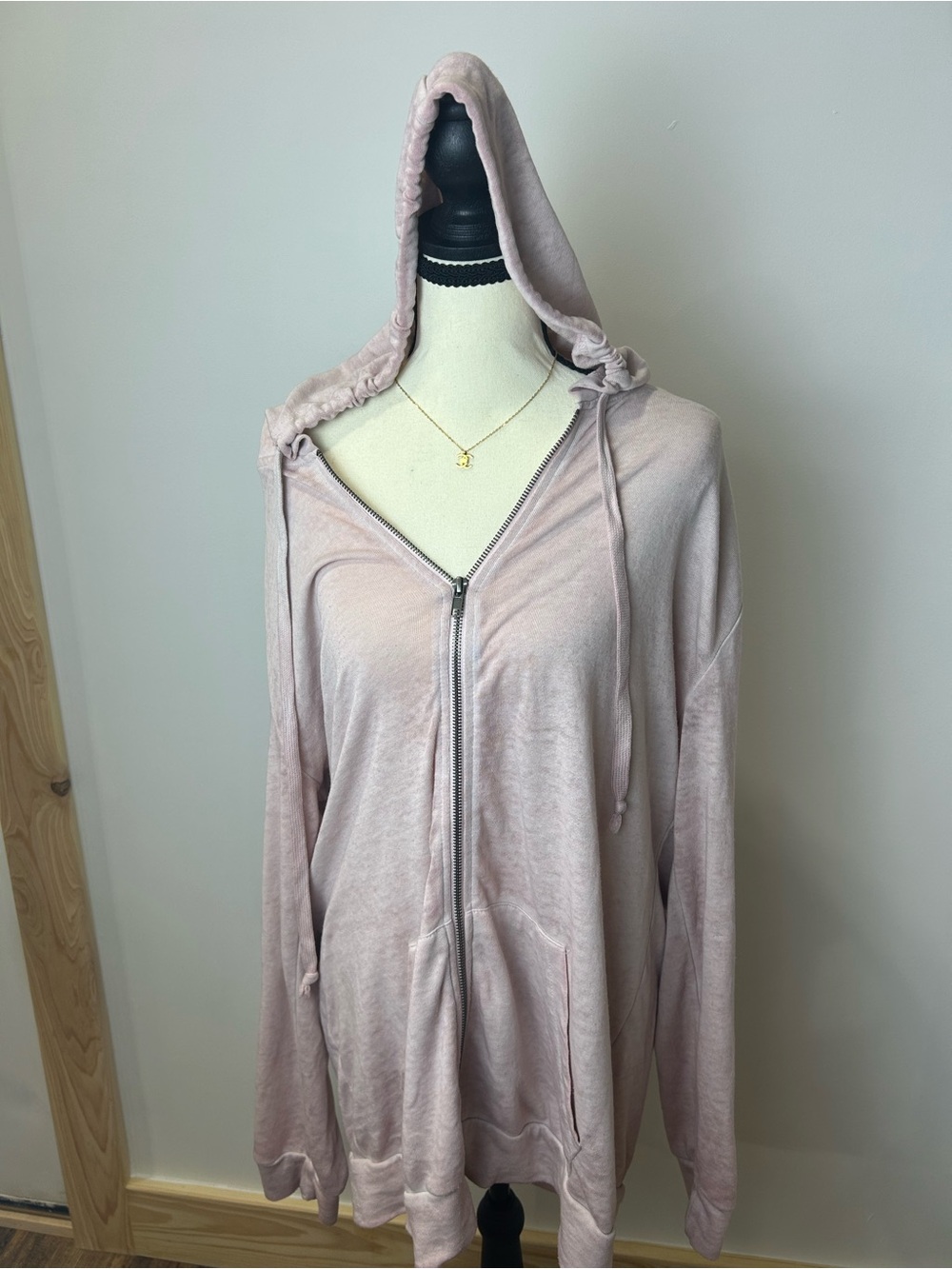 Almost Famous Pale Pink Zip-Up Hoodie
